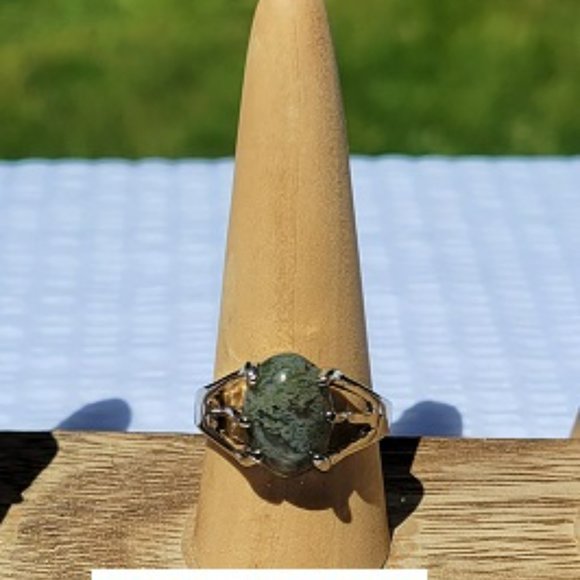 Moss Agate Gemstone Rings - Picture 6 of 10
